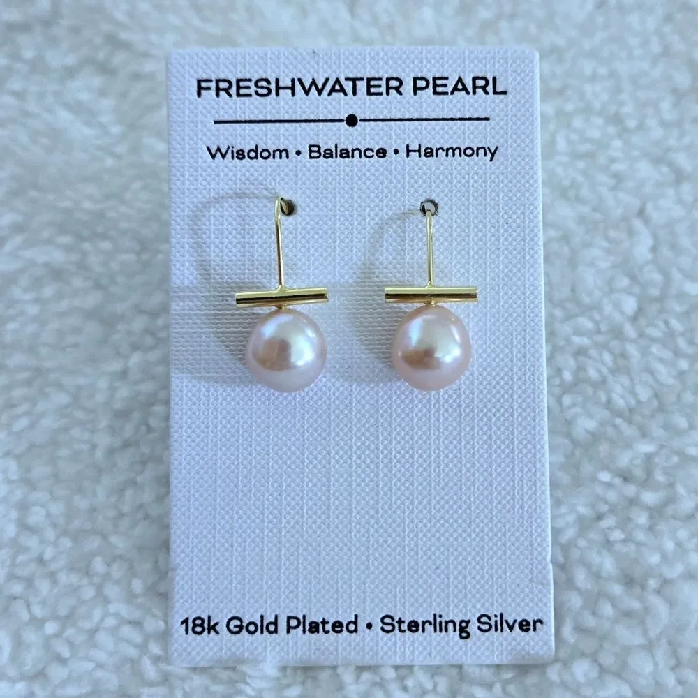 Pink🩷 Freshwater Pearl Drop Earrings
